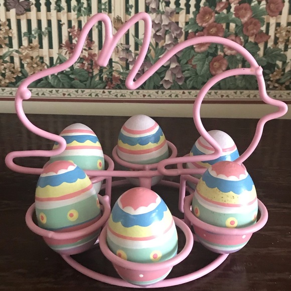 Other - Easter Bunny Wire Shape Egg Holder-Vintage